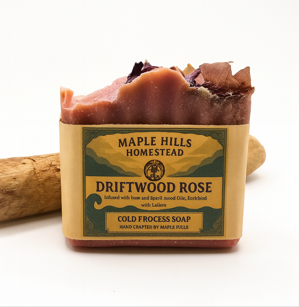 Driftwood Rose – Sandalwood & Rose Tallow Soap. Handcrafted Artisinal Natural Soap