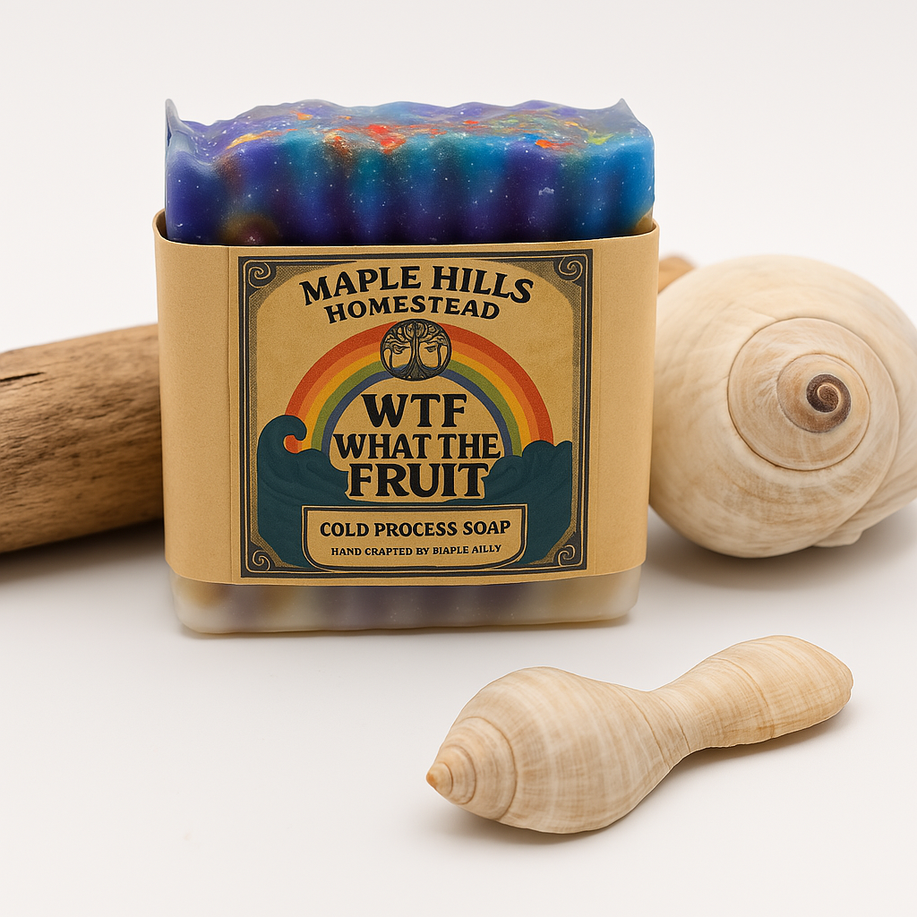 WTF- What the Fruit Cold Process Handmade Soap. Natural organic oils