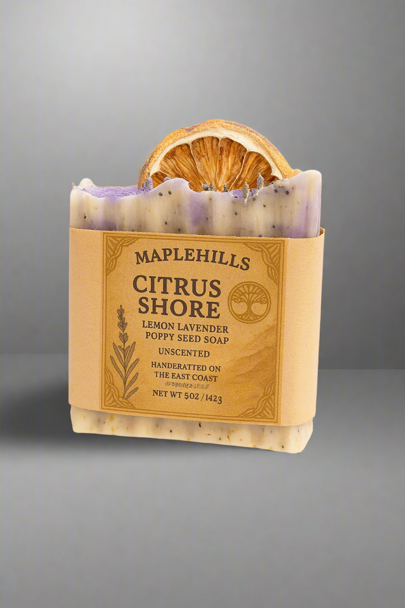 Citrus Shore - Lemon Lavender Poppyseed Tallow Soap