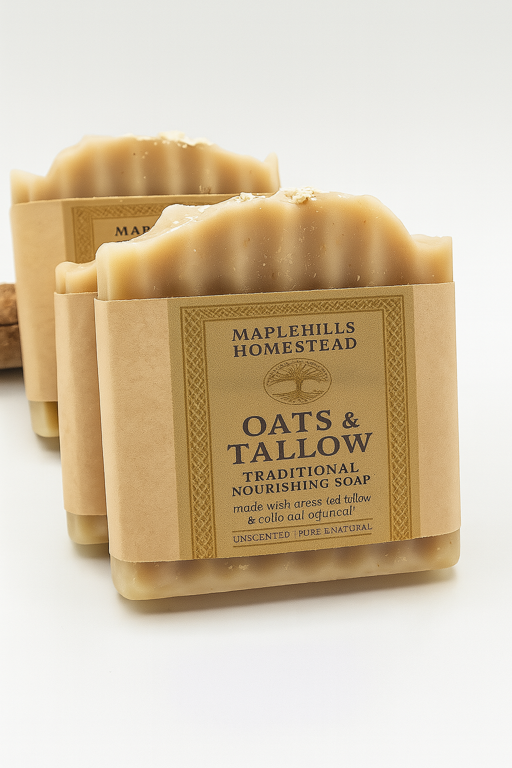 Oats & Tallow Soap, Gentle Soap for all skin types, Mild Shea Butter, Grass fed Tallow, Wildflower honey, Colloidal Oat Soap, kids, adults