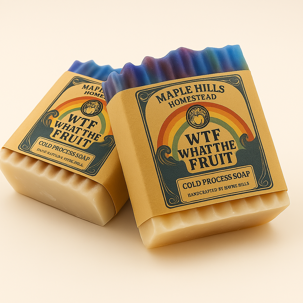 WTF- What the Fruit Cold Process Handmade Soap. Natural organic oils