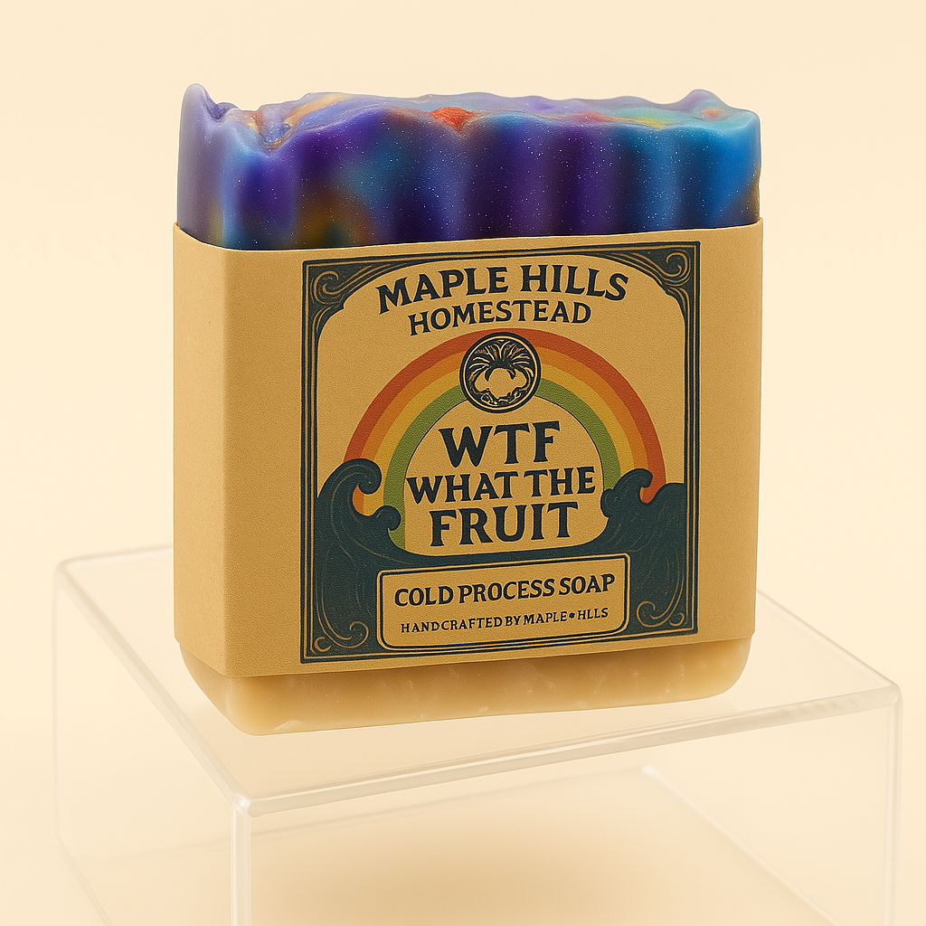 WTF- What the Fruit Cold Process Handmade Soap. Natural organic oils