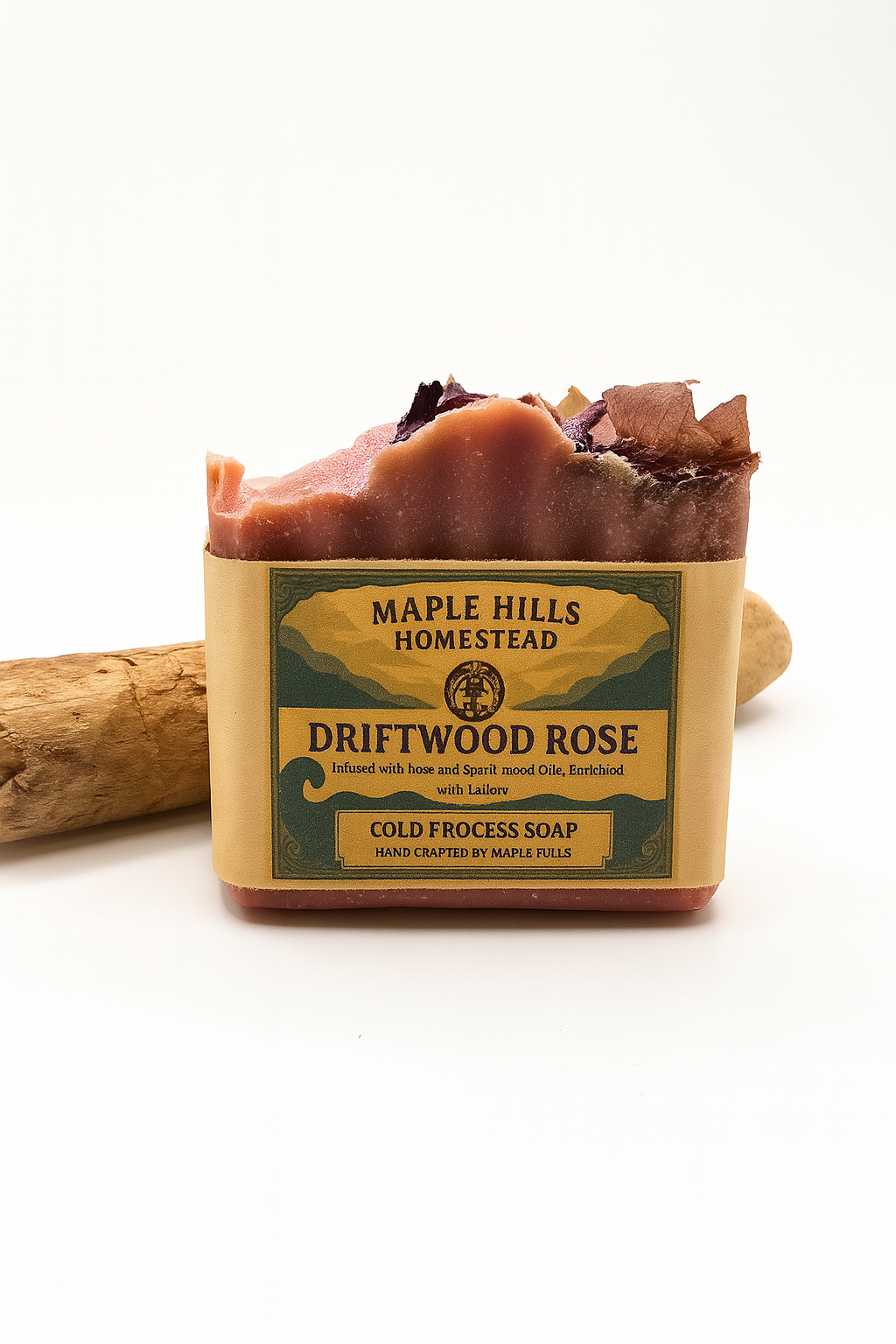 Driftwood Rose – Sandalwood & Rose Tallow Soap. Handcrafted Artisinal Natural Soap