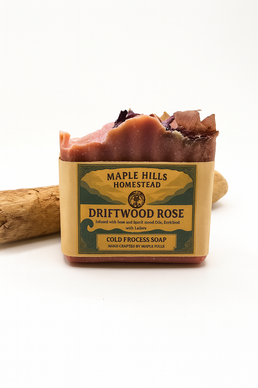 Driftwood Rose – Sandalwood & Rose Tallow Soap. Handcrafted Artisinal Natural Soap