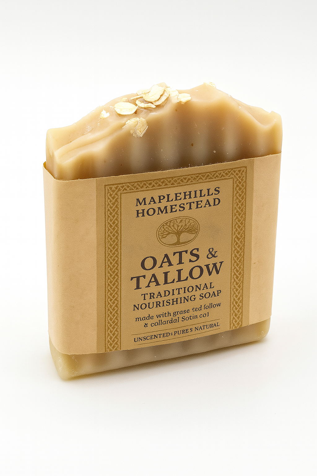 Oats & Tallow Soap, Gentle Soap for all skin types, Mild Shea Butter, Grass fed Tallow, Wildflower honey, Colloidal Oat Soap, kids, adults
