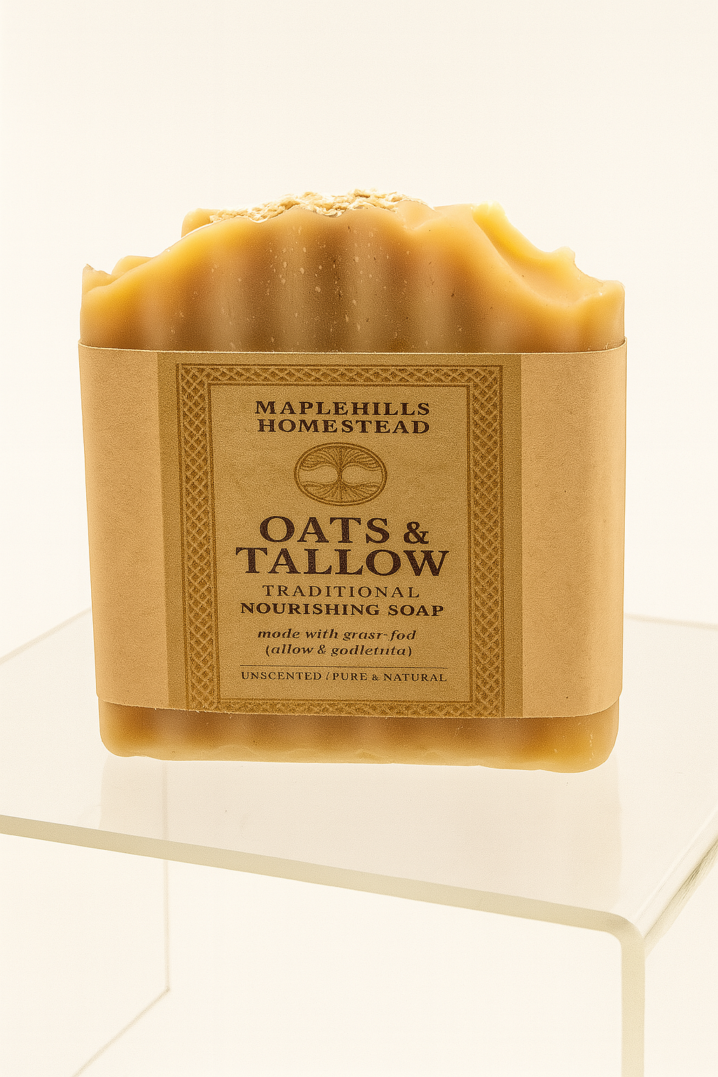 Oats & Tallow Soap, Gentle Soap for all skin types, Mild Shea Butter, Grass fed Tallow, Wildflower honey, Colloidal Oat Soap, kids, adults