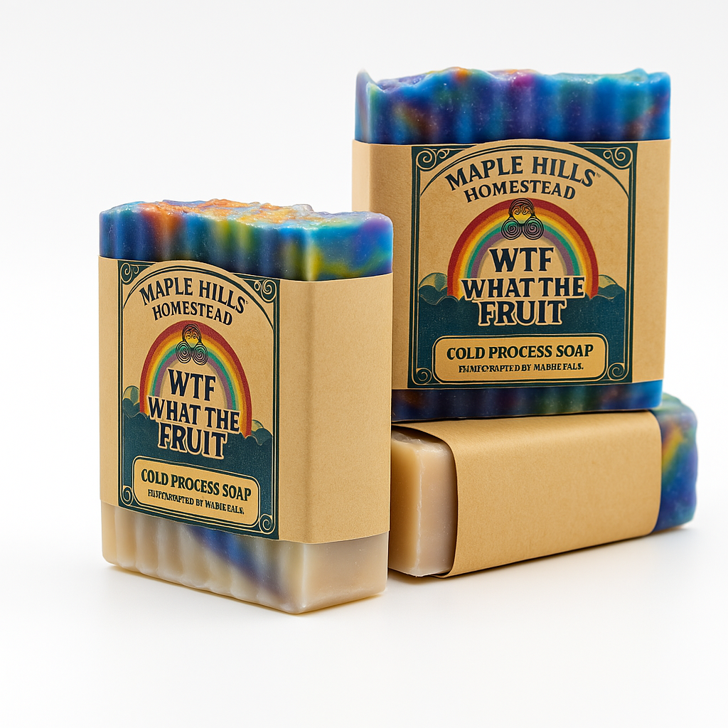 WTF- What the Fruit Cold Process Handmade Soap. Natural organic oils
