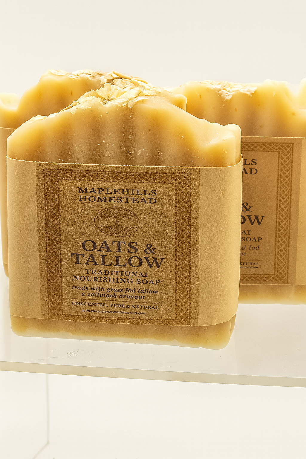 Oats & Tallow Soap, Gentle Soap for all skin types, Mild Shea Butter, Grass fed Tallow, Wildflower honey, Colloidal Oat Soap, kids, adults