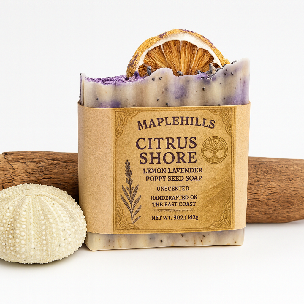 Citrus Shore - Lemon Lavender Poppyseed Tallow Soap